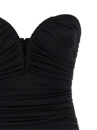 Black Viscose Short Dress
