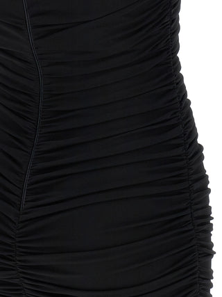 Black Viscose Short Dress