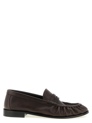 Brown Calfskin Slip-On Loafers