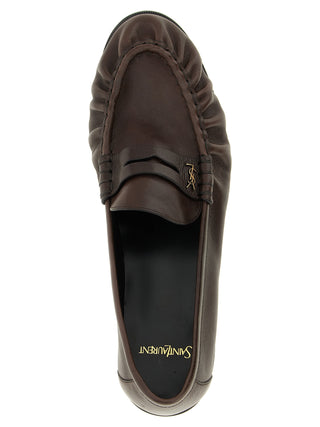 Brown Calfskin Slip-On Loafers