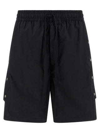 Black Cotton Bermuda Shorts