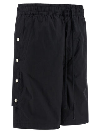 Black Cotton Bermuda Shorts