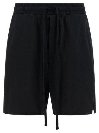 Black Cotton Bermuda Shorts