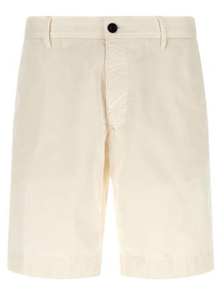 White Cotton Bermuda Shorts