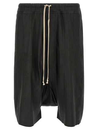 Bermudas de cuero de cordero negro