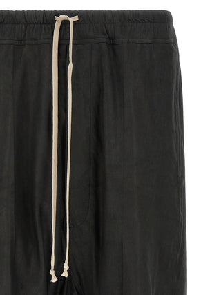 Black Lamb Leather Bermuda Shorts