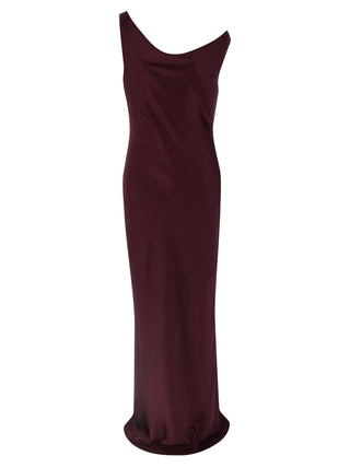 Bordeaux Polyester Long Dress