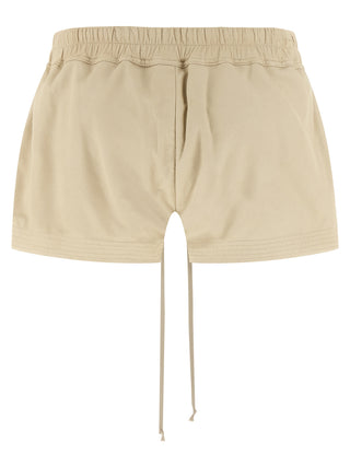 Beige Lamb Leather Bermuda Shorts