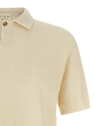 Beige Cotton Polo Shirt