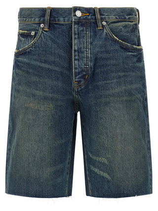Bermudas de algodón azul