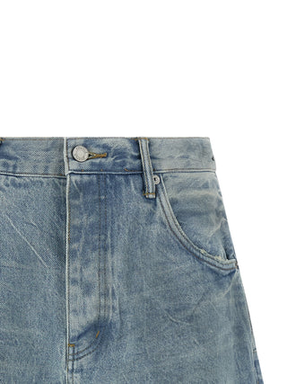 Bermudas de algodón azul