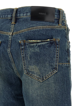 Blue Cotton Bermuda Shorts