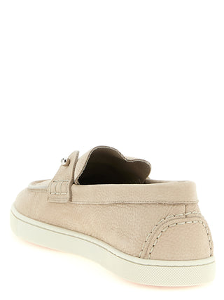 Mocasines beige de piel de becerro sin cordones
