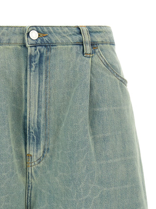Blue Cotton Bermuda Shorts