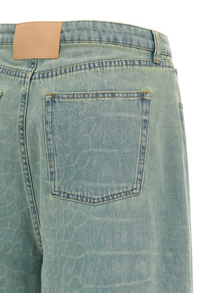 Blue Cotton Bermuda Shorts