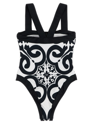 Bicolor Polyester One-Piece Swimsuit