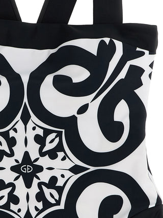 Bicolor Polyester One-Piece Swimsuit