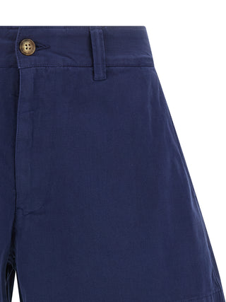 Bermudas de algodón azul