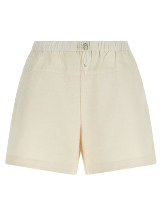 White Polyester Bermuda Shorts
