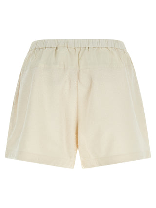 White Polyester Bermuda Shorts