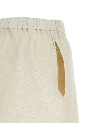 White Polyester Bermuda Shorts