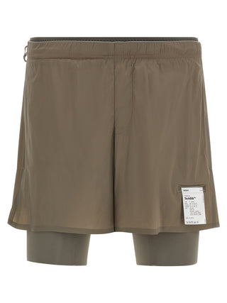 Brown Nylon Bermuda Shorts