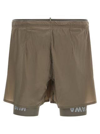 Brown Nylon Bermuda Shorts