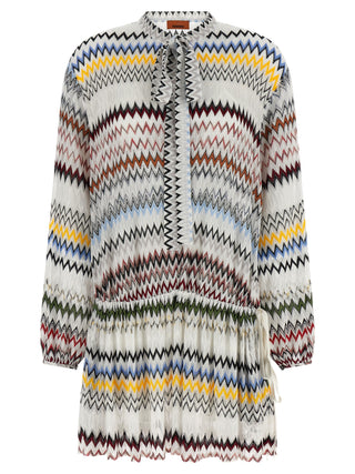 White Viscose Short Dress