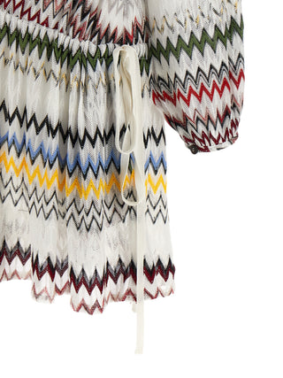 White Viscose Short Dress