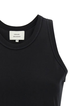 Black Cotton Sleeveles T-Shirt