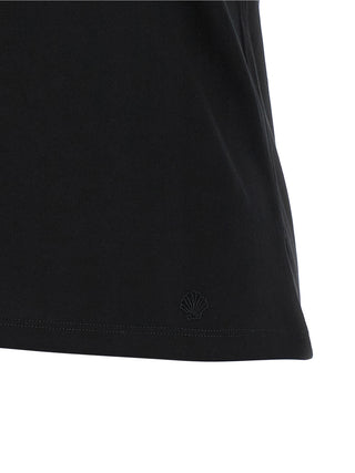 Black Cotton Sleeveles T-Shirt