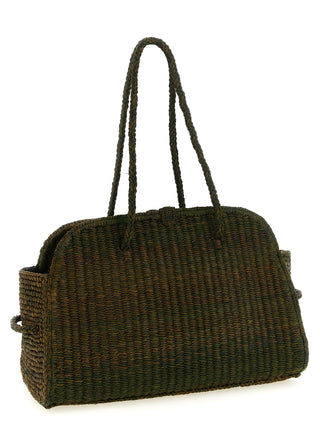 Bicolor Raffia Tote Bag