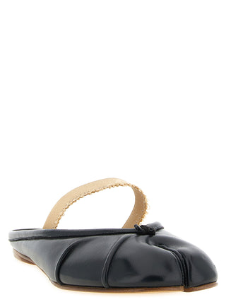 Black Lamb Leather Mules