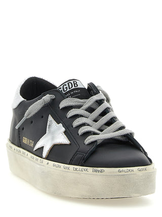 Black Cowhide Chunky Sneakers
