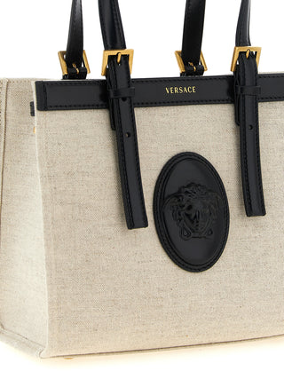 Beige Linen Tote Bag