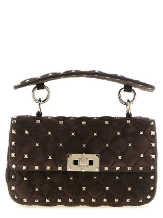 Bolso de hombro marrón de becerro
