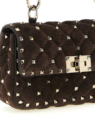 Bolso de hombro marrón de becerro