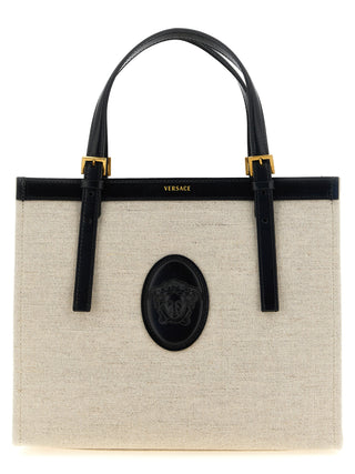 Beige Leather Tote Bag