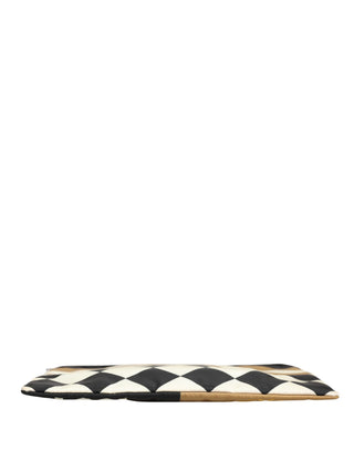 Multicolor Checkered Logo Print Nylon Clutch Borse Bag