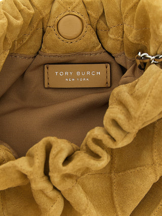 Bolso de hombro de piel de becerro beige