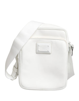 White Logo Plaque Crossbody Shoulder Borse Men Bag