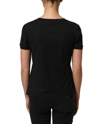 Black DG Logo Cotton Round Neck Tee T-shirt