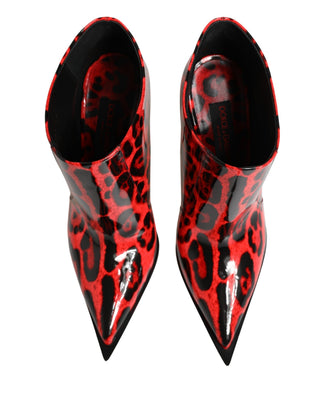 Red Leopard Cardinale Ankle Boots Shoes