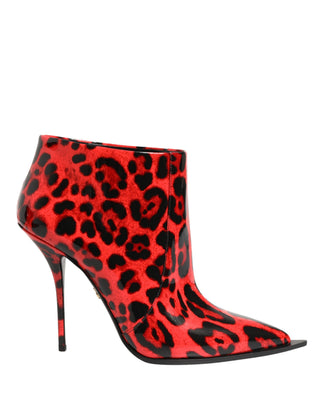 Red Leopard Cardinale Ankle Boots Shoes
