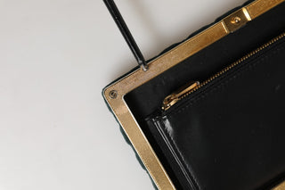 Black Velvet Gold Frame Clutch Evening Clutch Purse Bag