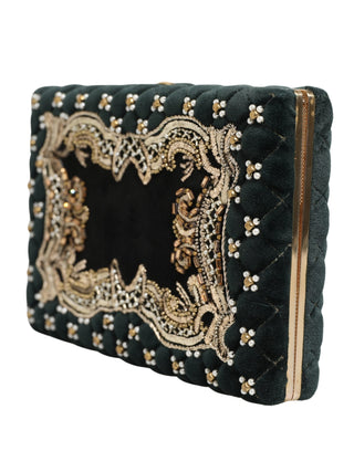 Black Velvet Gold Frame Clutch Evening Clutch Purse Bag