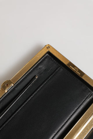 Black Velvet Gold Frame Clutch Evening Clutch Purse Bag
