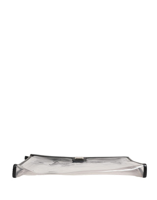 Transparent PVC Clutch Pouch Purse Branded Logo Plaque Bag
