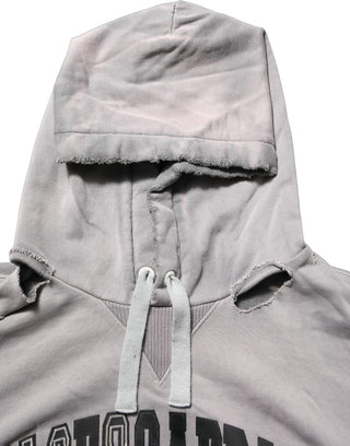Gray Graphic Hooded Sweatshirt Men Sweater