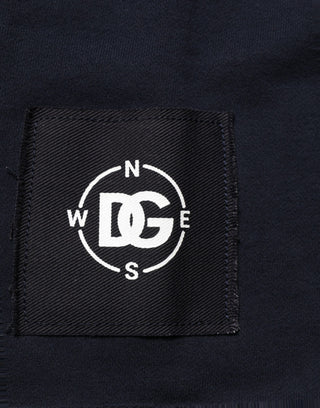 Dark Blue Logo Cotton Sweatshirt Sweater